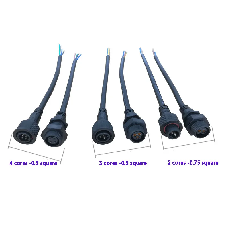 IP68 Panel Type Plug 2/3/4/5Pin Male Female Outdoor Waterproofing Wire Source LED Insert Line Panel Mounted Docking Connectors