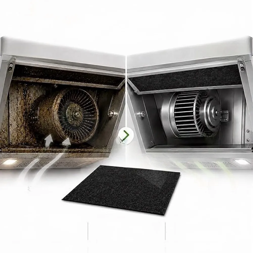 2pcs Activated Carbon Filter Cotton for Range Hood Applications Works with Both Carbon Suction and Circulating Air Systems