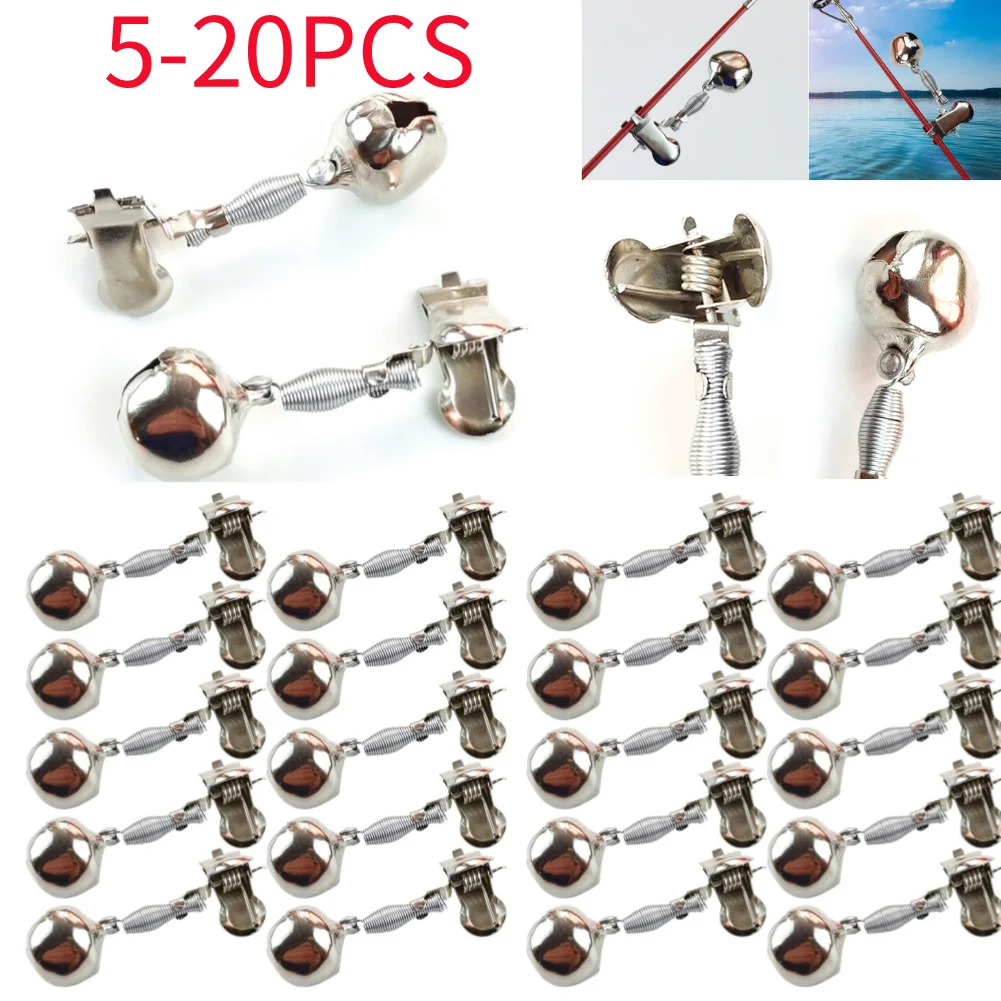 5-20Pcs Fishing Rod Bite Bait Alarm Adjustable Night Fishing Alarm Bells Portable Tackle Anti-corrosion Anti-rust Fishing Parts