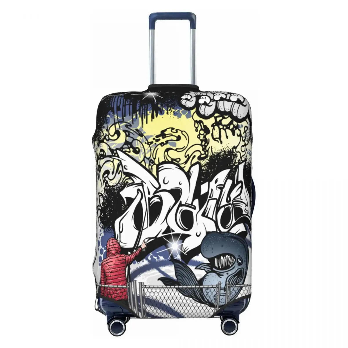 

Custom Graffiti Street Art Luggage Cover Fashion Suitcase Protector Covers Suit For 18-32 inch