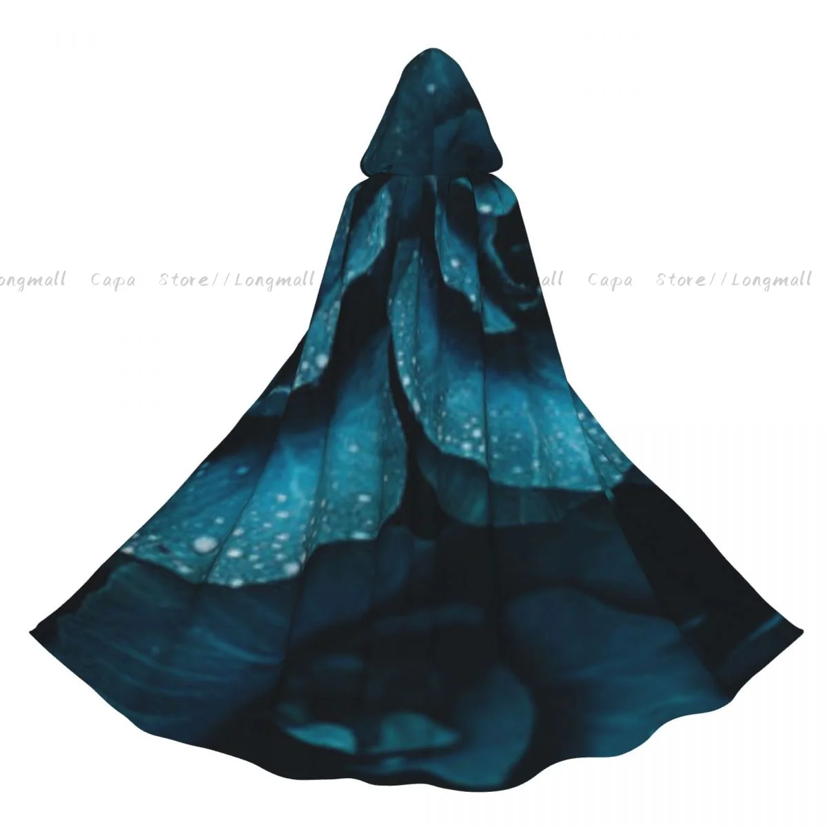Disfraces Medievales de Cosplay, Capas con Capucha Adornadas con Hojas Verde Oscuro y Gotas de Agua, Túnicas Largas, Chaquetas, Abrigos para Carnaval