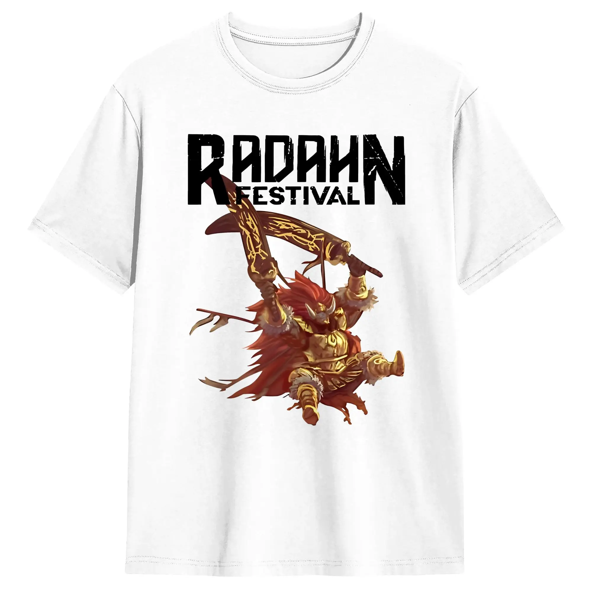 Camisetas de algodón puro para hombre y mujer, camisetas divertidas de manga corta con cuello redondo, camisetas originales de Elden Ring, Radahn Festival