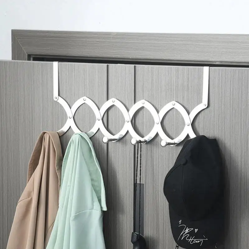 Over The Door Coat Hanger Strong Weight Bearing Adjustable Rack Organizer Rack Clothes Coat Hat Towel Hanger For Towel  Hats