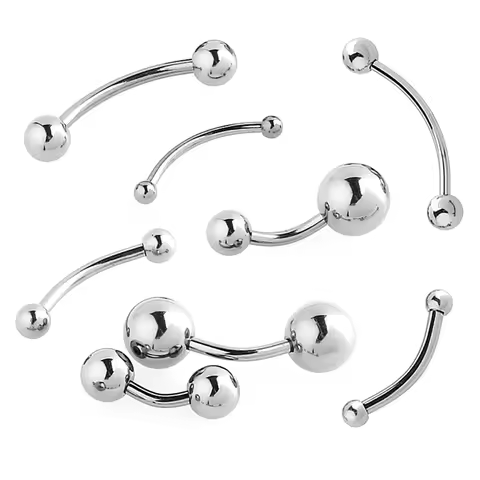 1pc 6-16mm Curved Barbell Banana Piercing Bar 3 4 5 6 8mm Ball Titanium Stainless Steel 14G 16G 1.2mm 1.6mm DIY Body Jewelry