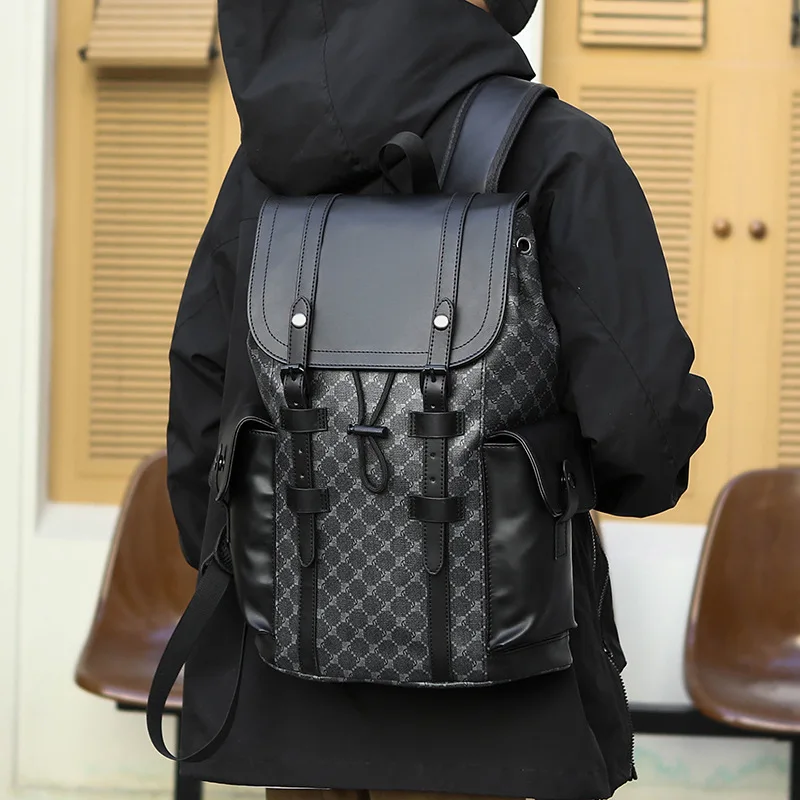 New school bag, campus fashion backpack, travel diagonal cross bag, high-end lightweight backpack Anti theft computer bag