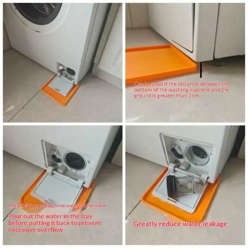 Washing Machine Drain Tray Leak Proof Smooth Drainage Easy to Wipe Clean Washer Catch Tray for Home Laundry Floor Care