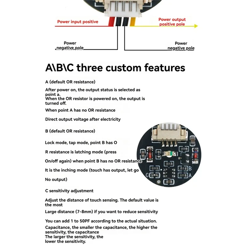 ABKN-3V-30V Jog Latch Touch Key Switch Sensing Module Bistable Light Touch Switch LED Light Band Module