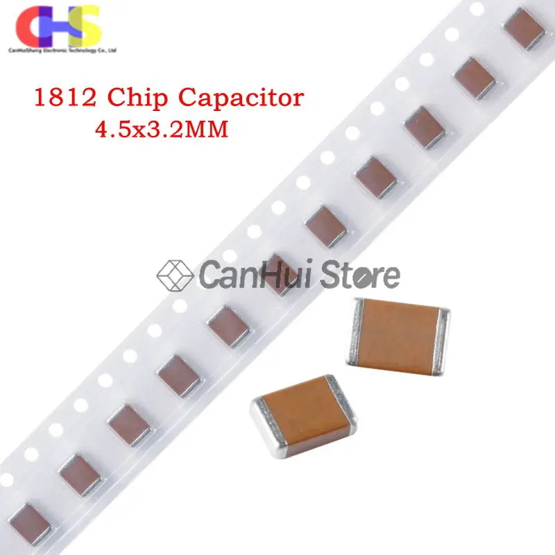 

10pcs 1812 SMD Capacitor 4.5x3.2mm 1nF 2.2nF 4.7nF 10nF 47nF 100nF 1uF 2.2uF 4.7uF 10uF 22uF 47uF 100uF 50V 100V 250V 500V 1KV