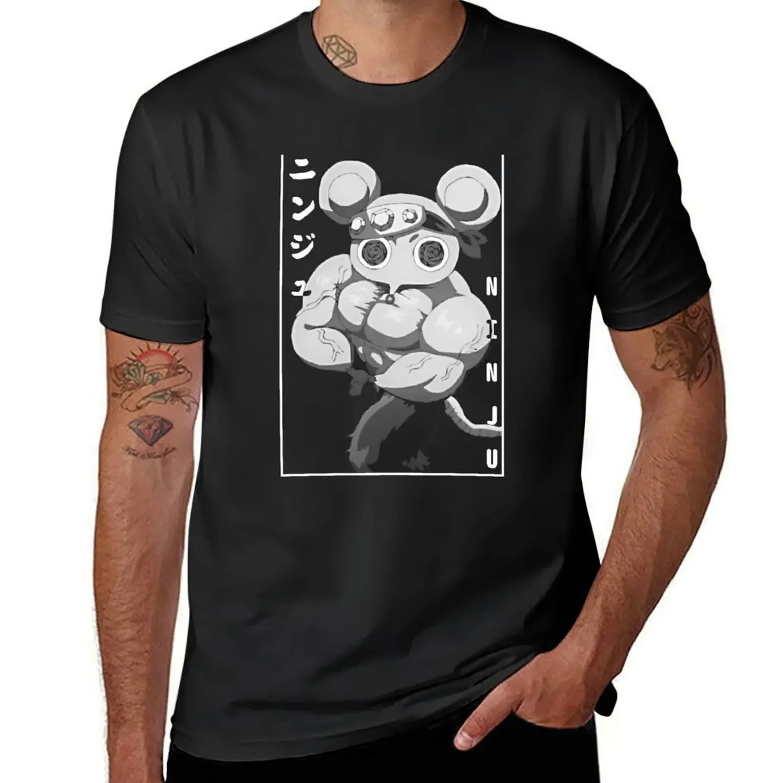 Ninju Muscles Mice kimetsu no yaiba T-Shirt oversized t shirt cotton graphic tees baggy shirts mens clothing