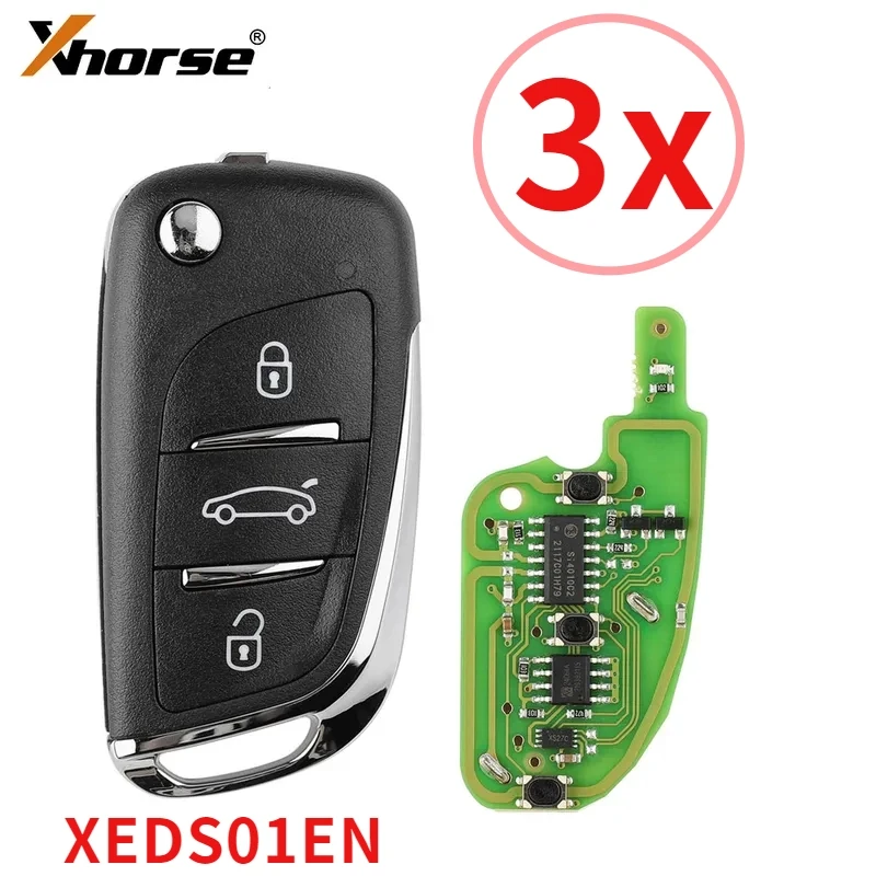 

3PCS/LOT Xhorse XEDS01EN DS Style Super Remote 3 Buttons with Built-in Super Chip Transponder English Version