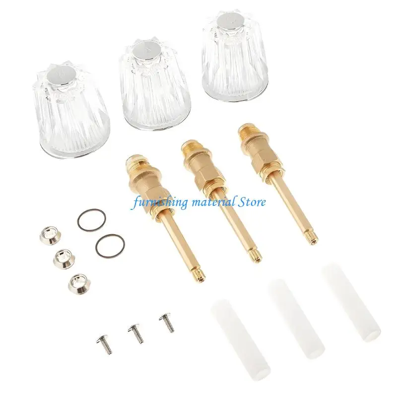 Y5GD Bathroom Handle Pair Copper Valves Upgrades for Precise Temperature Control