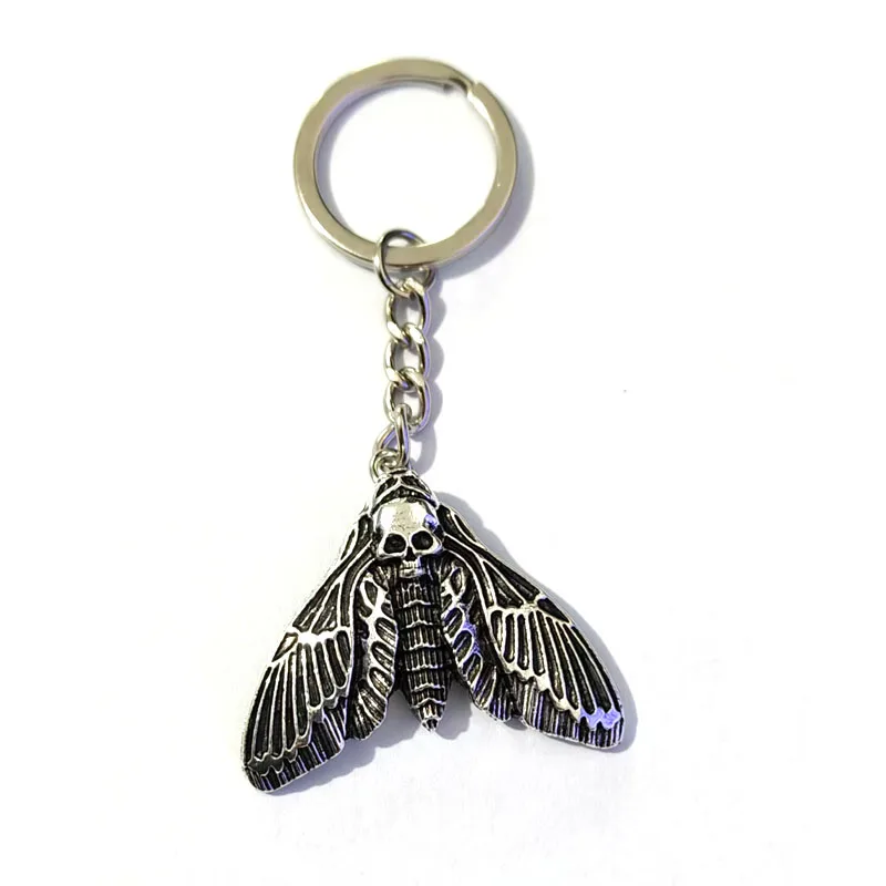 1pcs New Animal Moth Skull Head Keychains for Women Man Gift