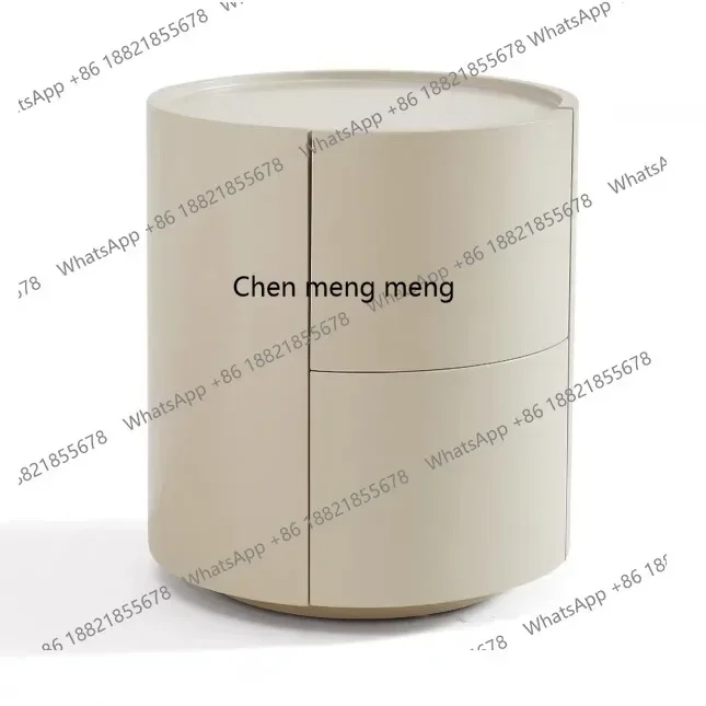 

ZJRound paint simple bedside table high-end bedroom Italian minimalist ultra-narrow cabinet cream wind storage cabinet