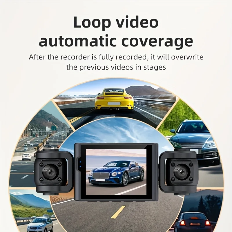 4-Channel Car Dash Cam FHD 1080P Dash Cam Vehcle Black Box Front and Rear Dash Dam for Car  Dashcam