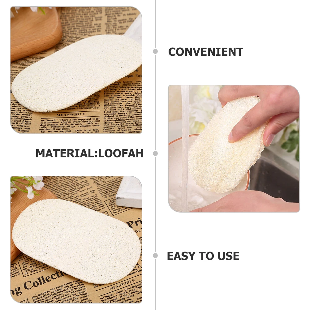 

10Pcs Loofah Sponge Natural Kitchen Dish Scrubber Pad Cleaning Sponges Multipurpose Absorbent Loofah Dishwashing Sponge