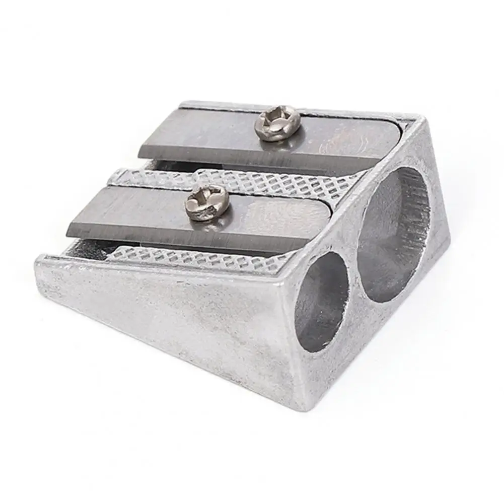 Long-lasting Pencil Sharpener Compact Metal Dual Hole Pencil Sharpener Sturdy Construction Portable Pen Sharpener for Artists