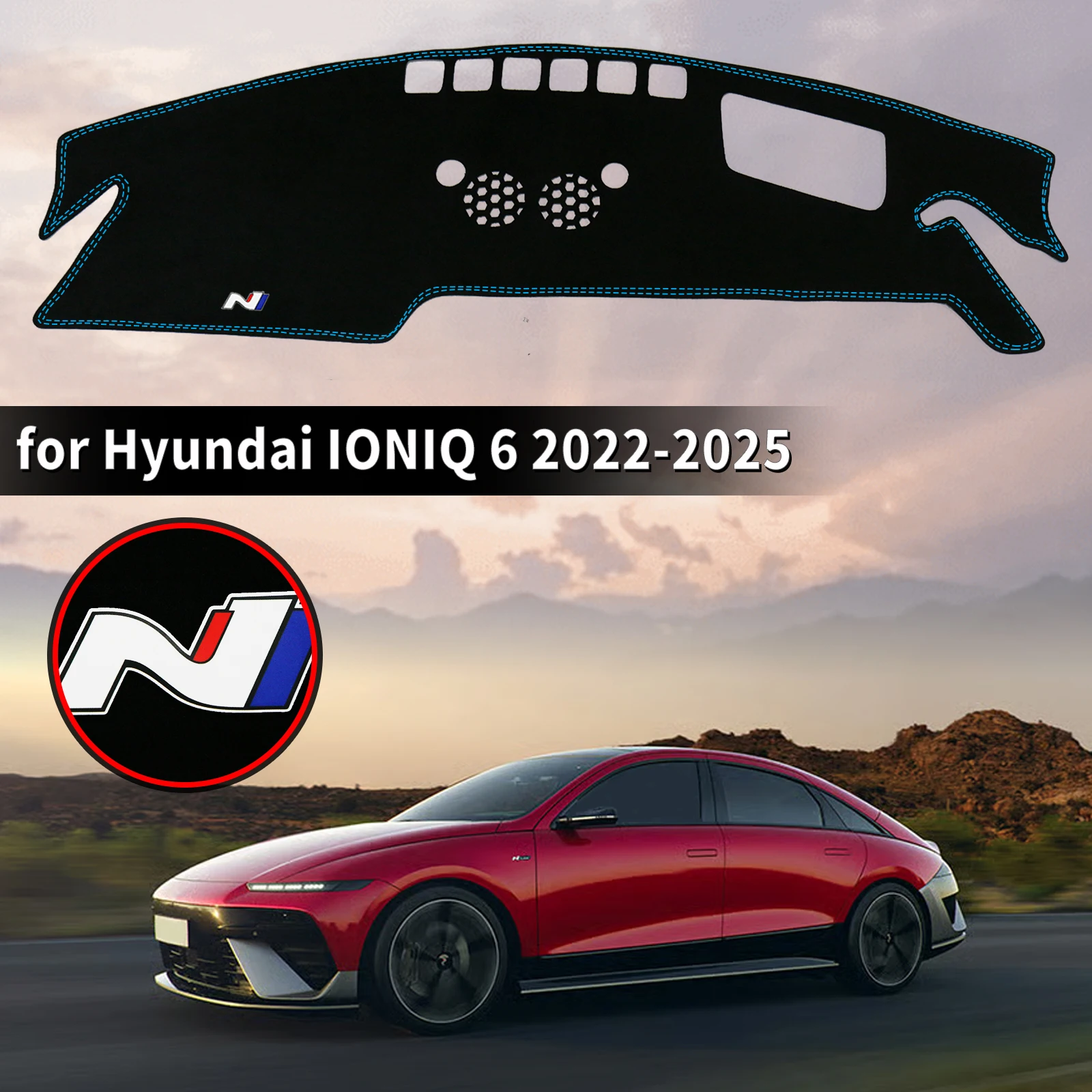 

Для 2022 2023 2024 2025 Hyundai IONIQ 6 N-line Спортивный стиль Dash Mat Dashmat Солнцезащитный ковер Защитный коврик для приборной панели автомобиля