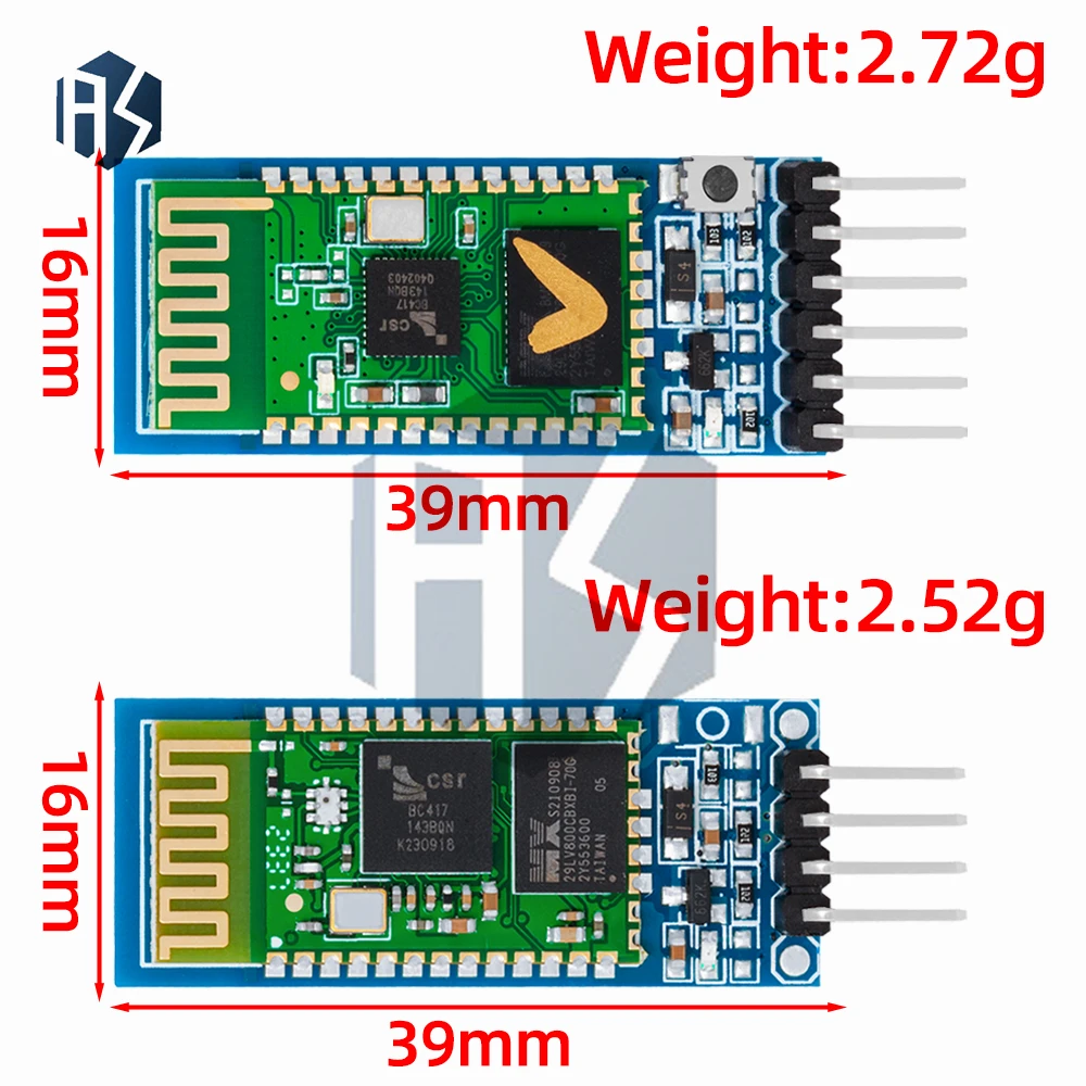 ‌HC-05  HC-06 Bluetooth 2.0+EDR Serial Module with 6-Pin/4-Pin Anti-Reverse Protection, UART TTL Interface  Auto-Pairing