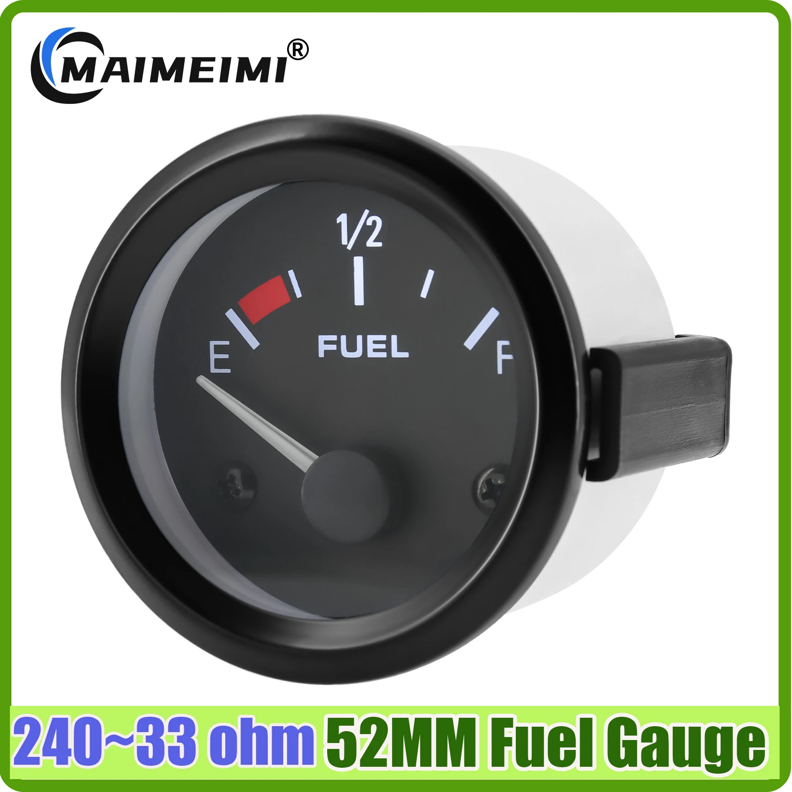 12V 52MM Fuel Gauge Pointer 240-33 ohm Fuel Level Gauge White LED Backlight for Universal Petrol Racing Car Small Oil Meter view 2