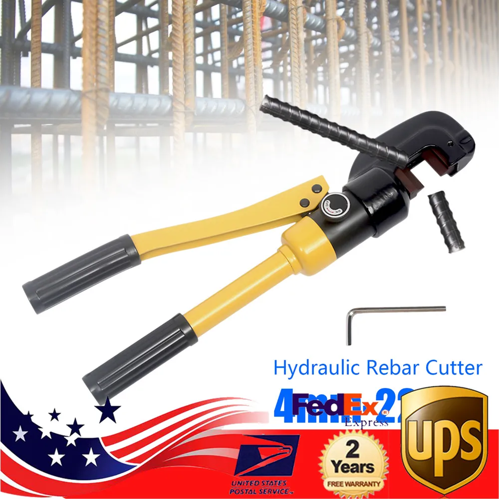 Cortador de barras de refuerzo portátil: herramienta hidráulica manual, fuerza de corte de 28660 libras, cabezal en forma de C para tareas de corte de barras de acero