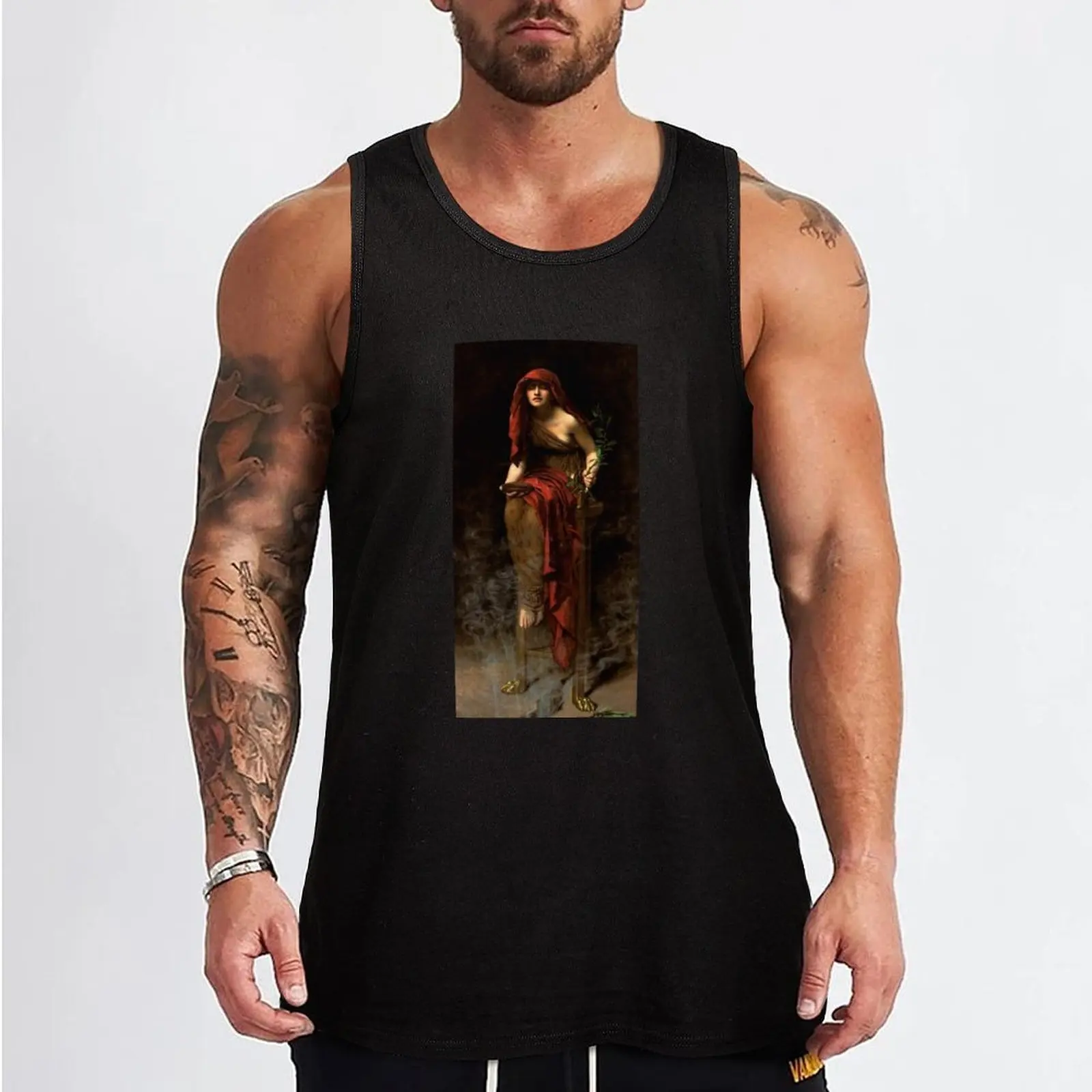 John Collier Priestess of Delphi Tank Top Men's t shirt t-shirt gym man