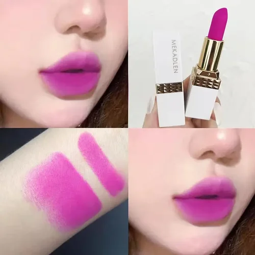 24 horas de barras de labios rojas de larga duración resistente lavanda púrpura lápiz labial rosa púrpura uva púrpura rosa rojo lápiz labial maquillaje de mujer