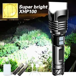 Super Bright XHP100 Powerful Led Flashlight Torch Xhp90 Tactical Flashlight Usb Rechargeable Flash Light 18650 26650 Led Lantern