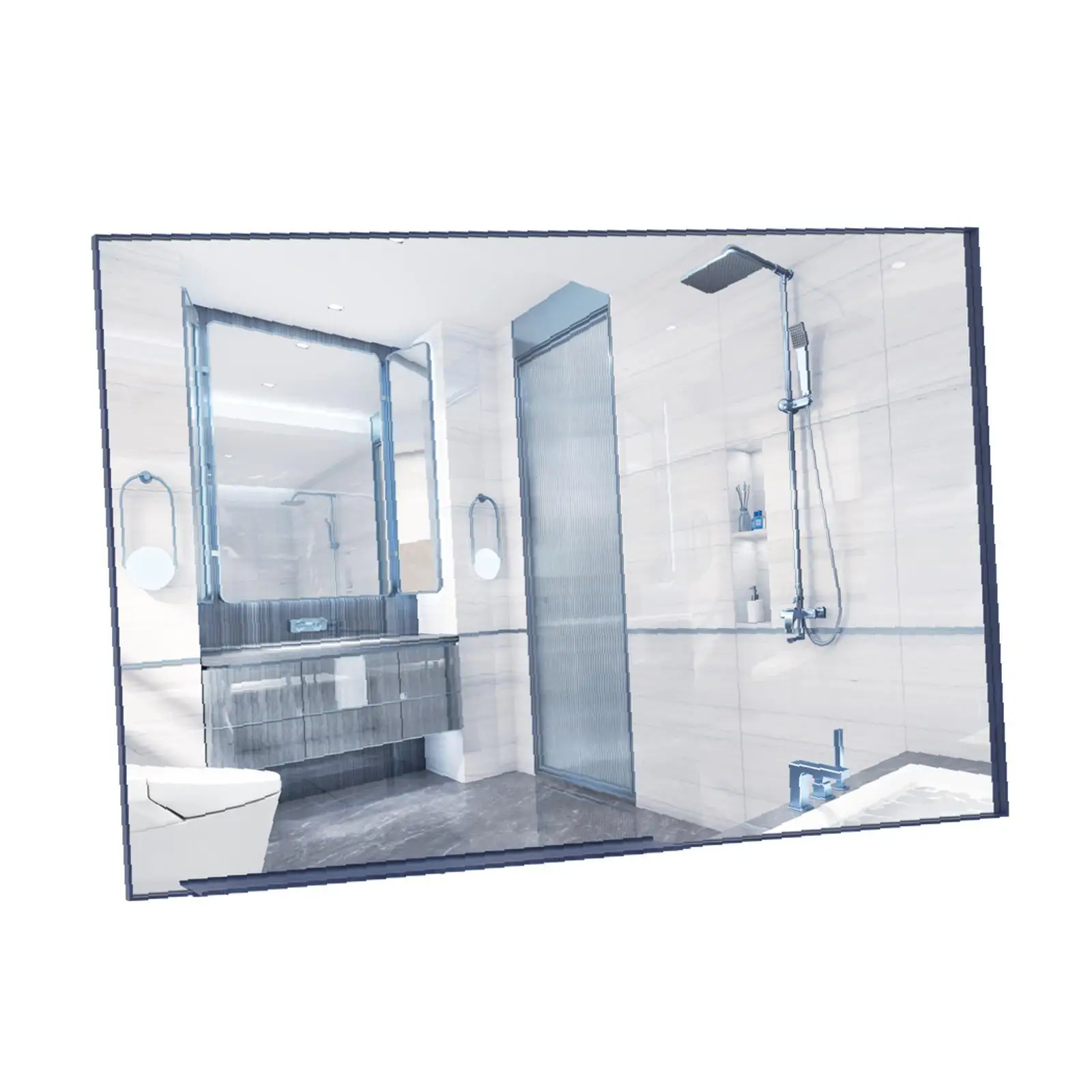 

Bathroom Mirror with Removable Tray Luxury Oversized Modern Aluminum Rectangle Wall Mirror for Bedroom Vanity