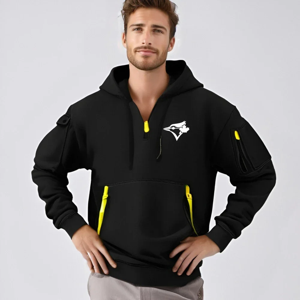 

Multi-pocket Zipper Dropped Shoulder Hooded Sweatshirt Men's Women's Plus Size Loose Pullover Fashion Loose Pullover Sweatshirts