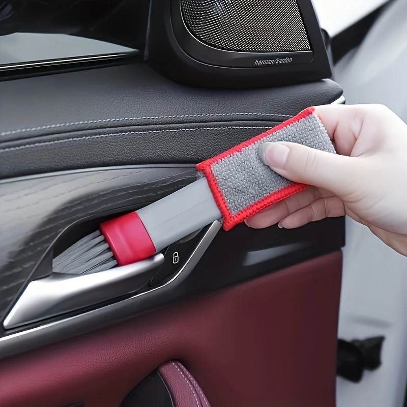 Double Head Car Detail Cleaning Brushes Car Air Vent Cleaning Conditioner Grille Duster Wipe Brushes Car Interior Cleaning Tools