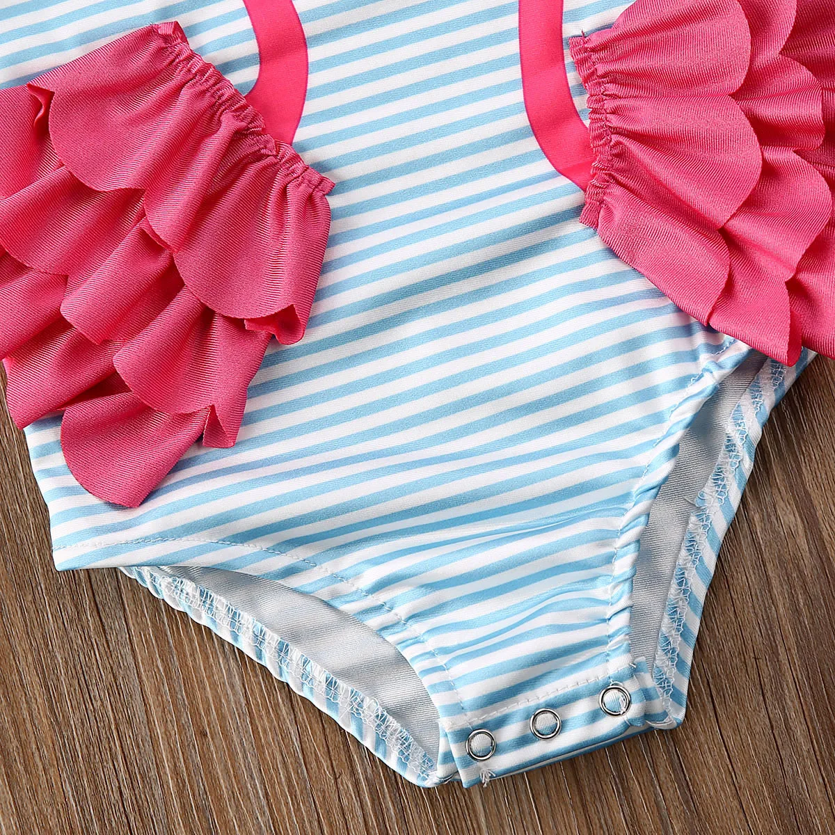 Swimsuit impressão floral para a menina, sem mangas, cruz, sem encosto, roupas praia