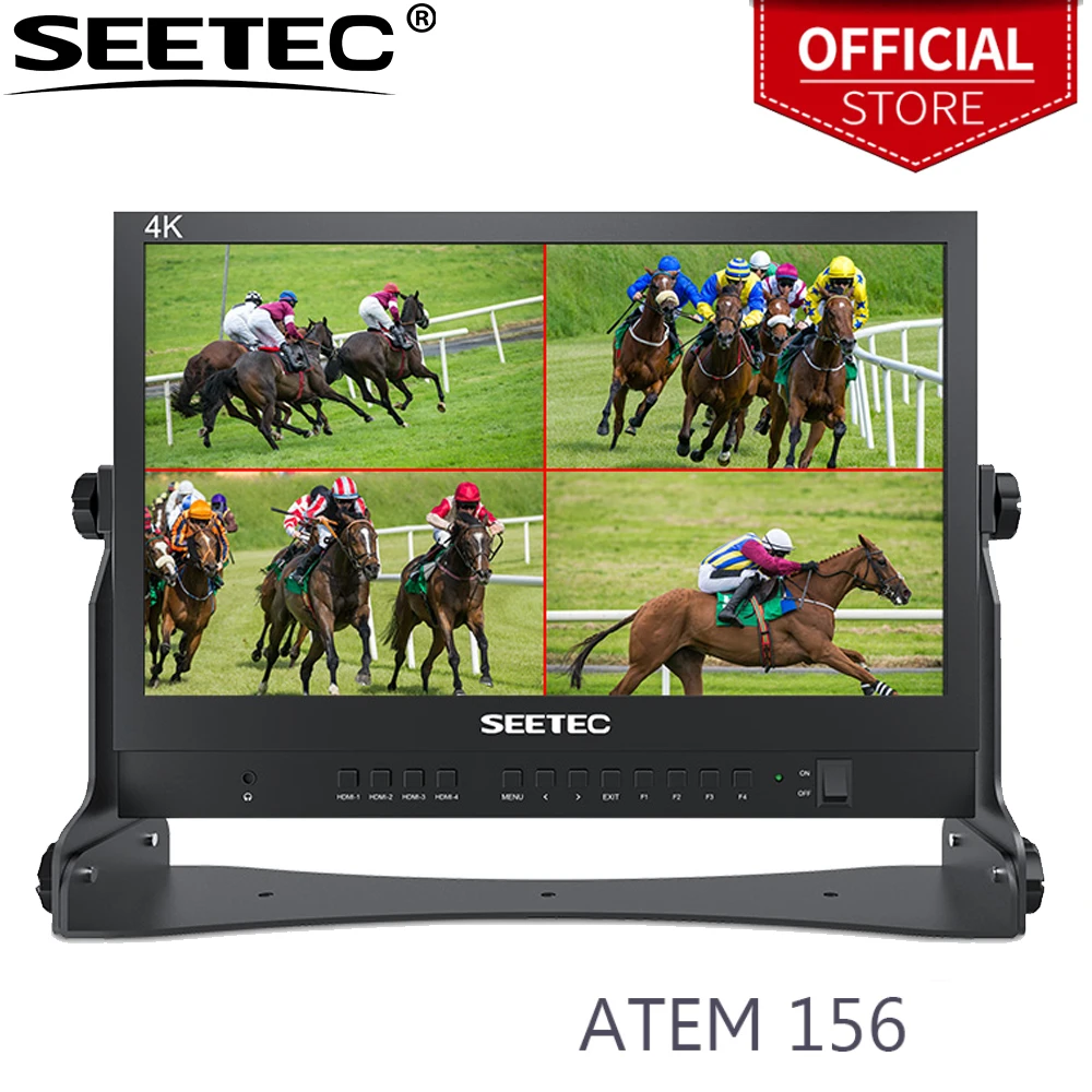 

SEETEC ATEM156 15.6 Inch Live Streaming Broadcast Director Monitor with 4 HDMI Input Output Quad Split Display for ATEM Mini