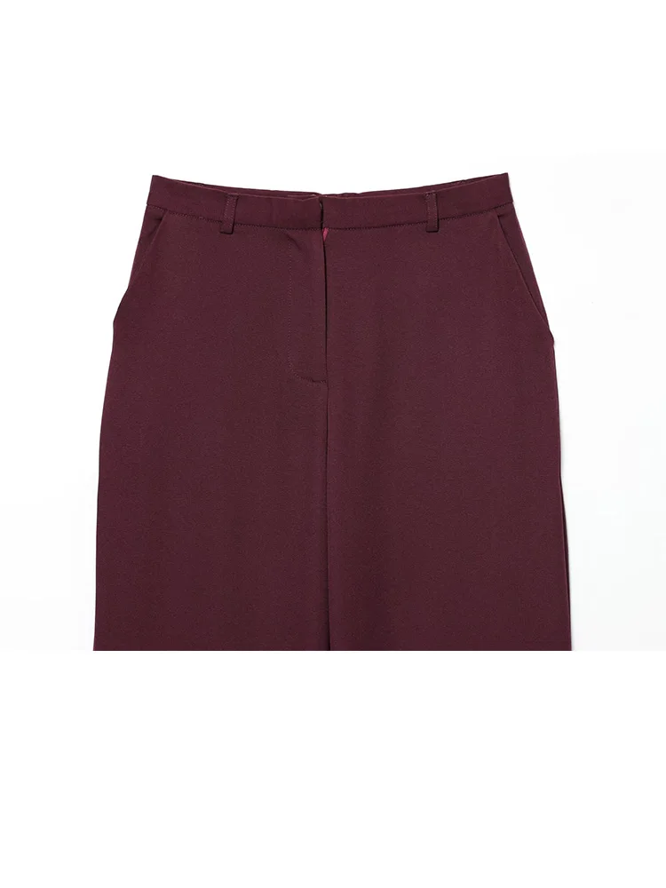 ชุดเซ็ต 2 ชิ้น เสื้อเบลเซอร์ทรงเข้ารูป แขนยาว ปกเสื้อแบบปกเชิ้ต มีกระเป๋า ติดกระดุมเม็ดเดียว พร้อมแผ่นเสริมไหล่ + กางเกงขายาวทรงตรง ซิปหน้า สีพื้น สำหรับผู้หญิง แฟชั่นฤดูใบไม้ร่วง