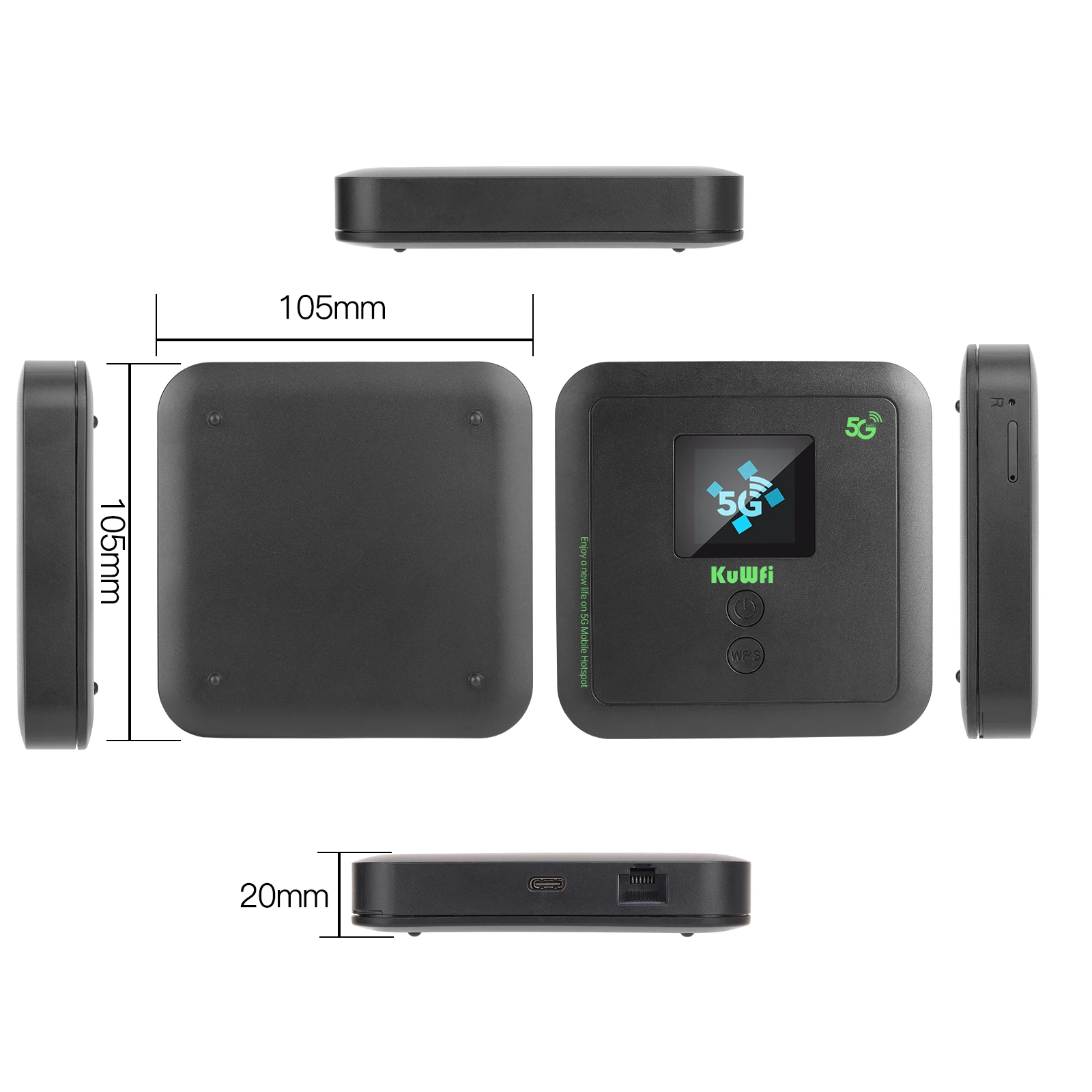 KuWFi-Routeur Wi-Fi de poche 5G, Hotspot haute vitesse, bande touristique EpiCard, 3000 Mbps, 5400mAh, CPE, 5G01