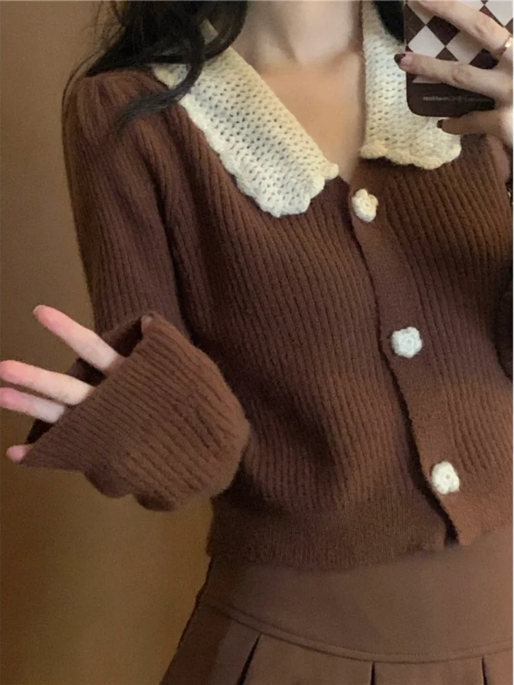 Koreaanse Stijl Gebreide Pak Vrouwen Herfst Winter Warm Mini Rokken 2021 Trend Chic Elegante Trui Vrouwen Rok En cropped Set