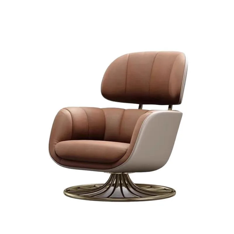 

New Italian living room home designer, light luxury leather fabric single leisure