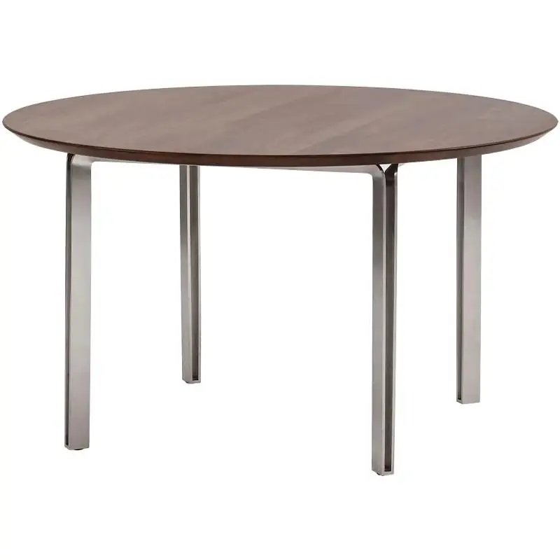 

Nordic expression Italian minimalist medieval solid wood small apartment North American black walnut stainless steel round