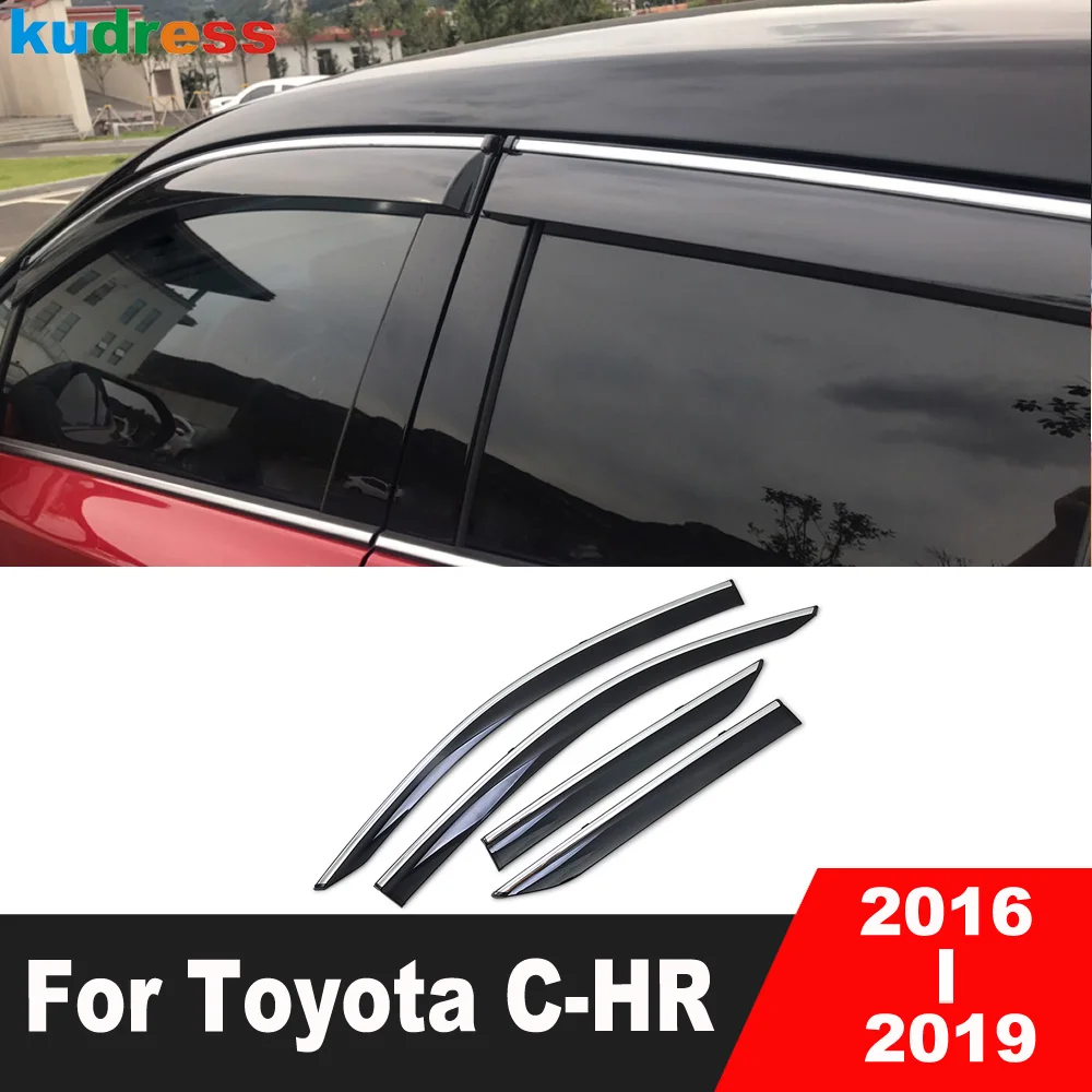 Window Deflector For Toyota CHR C-HR 2016 2017 2018 2019 Window Visor Weathershield Sun Rain Visor Deflectors Guards Accessories