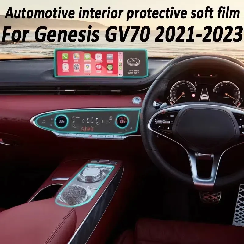 

For GENESIS GV70 2023 2022 Gearbox Panel Navigation Automotive Interior Screen Protective Film TPU Anti-Scratch Sticker Protect