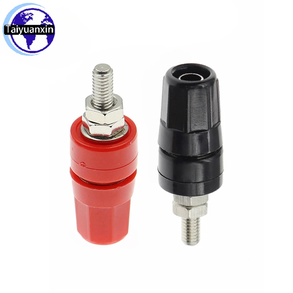 50PCS 4MM Banana Jack Socket 20A Binding Post Banana Plug Connector M4x36 Copper Terminal Yellow Black Red Blue Green