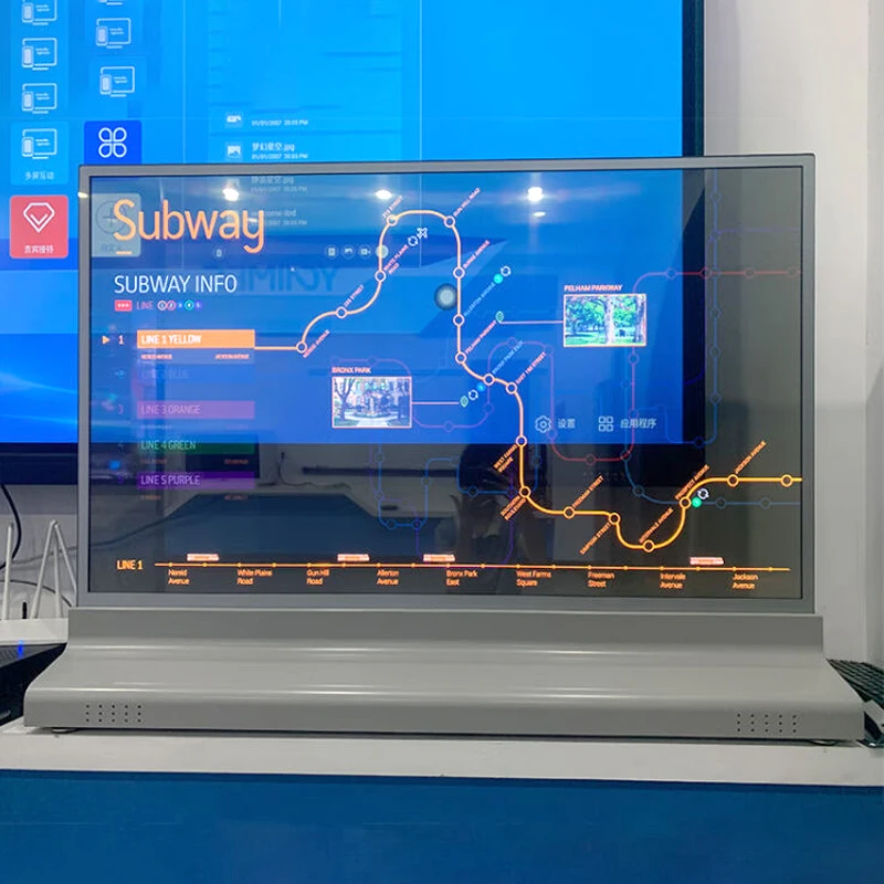 Oled-Display für den Innenbereich, hochauflösendes Displayfeld, transparentes OLED-Display, Touchscreen