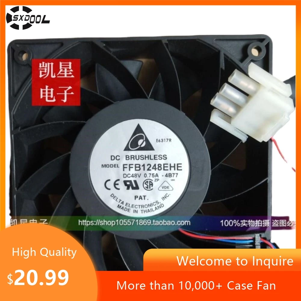 

12038 120mm Fan For Delta FFB1248EHE-F00 120x120x38mm 48V 0.75A Dual Ball 4000RPM 190CFM Server Fan