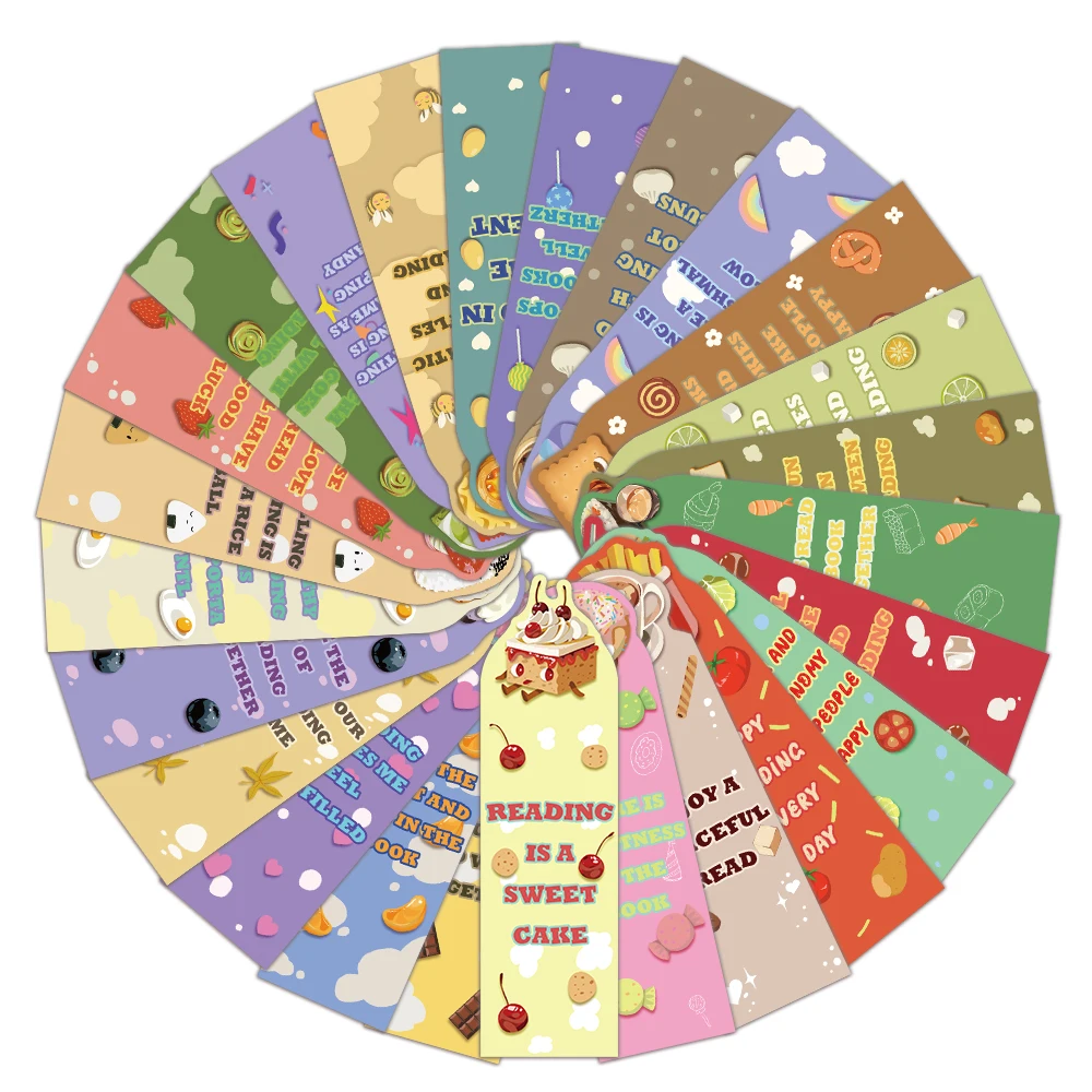 

30PCS Original Cute Cartoon Food Bookmark DIY Book Decoration Ledger Divider Page Decoration Bookclip Bookmark
