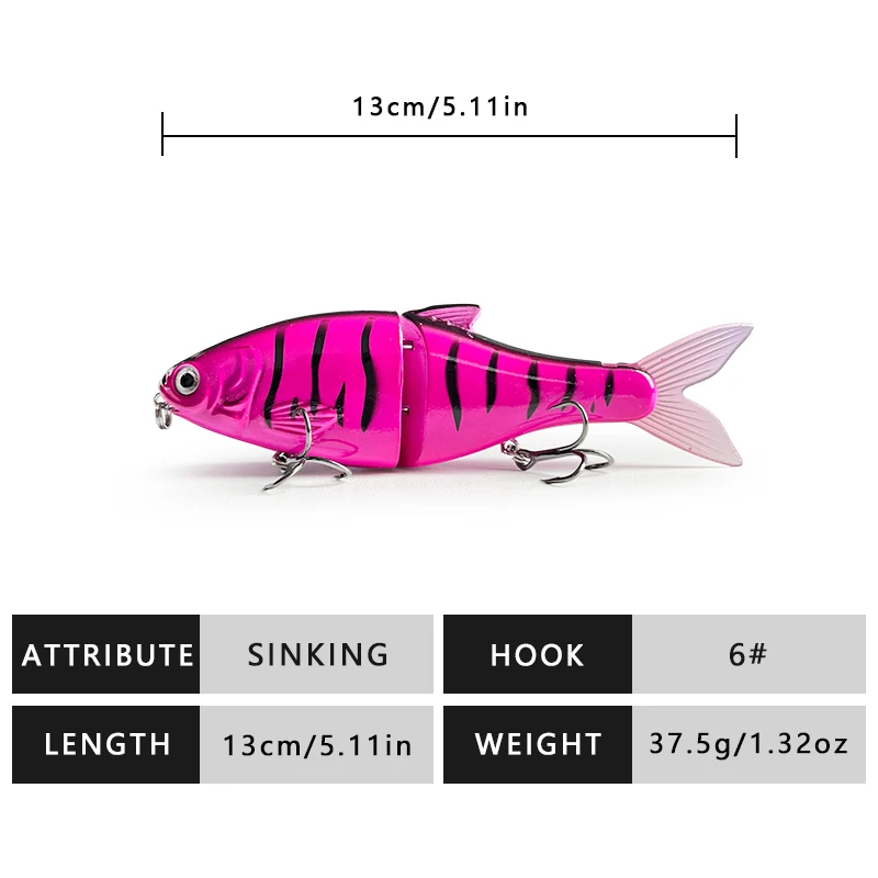 130 mm 37,5 g Vibrations-Wobbler Liple Hoops Wobbler Angler's Fishing Lures Hardbaits für Barsch Hecht – Detail 6