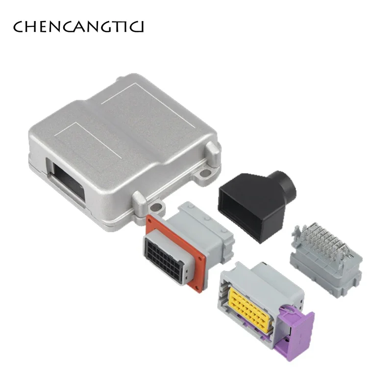 1 Set Car Waterproof Aluminum Box with 24 Pin Way Connector Ideal for CNG Toyota Motorcycle Ecu Automotive Motorcycle ECU