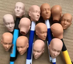 MENGF FR Color Bald Doll Heads Small Defectives With Black Dots Doll Heads Japan White Pink Beige Hungarian Latin Skin Doll Part