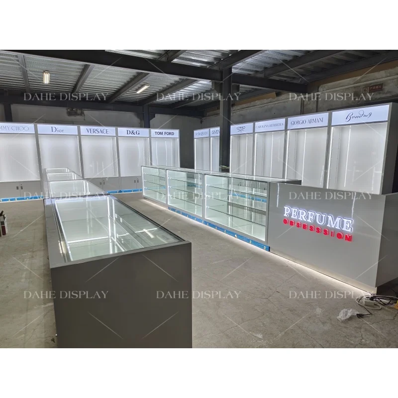 custom.Perfume Shop Interior Design Perfume Store Display Showcases Cosmetic Skincare Store Display Counter Glass Cabinet Pe