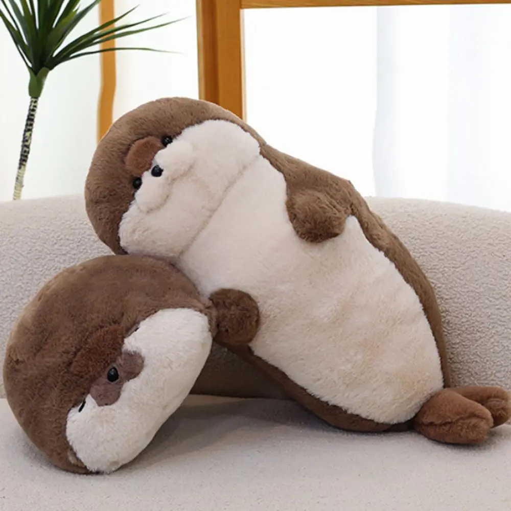 Simulation Cartoon Otter Plush Toys Lying Down Lifelike Animal Otter Toys Fashion Funny Seal Stuffed Dolls Children Toys