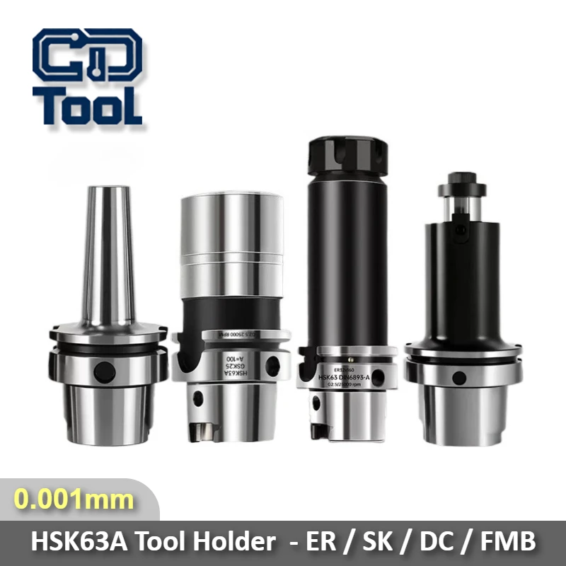 

HSK63A Tool Holder ER/DC/FMB/SK Anti-vibration High Precision Dynamic Balance Tool Holder Pull-type Tool Holder