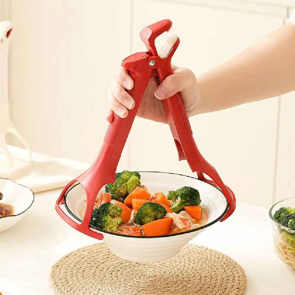 

2в1 зажим для защиты от ожогов, силиконовая ручка, термостойкий держатель для кастрюли, зажим, креативные эргономичные щипцы для мисок, кухонное использование